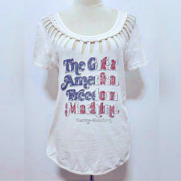 Harley-Davidson Women’s Tee The Great American Freedom Machine - Picture 1 of 6